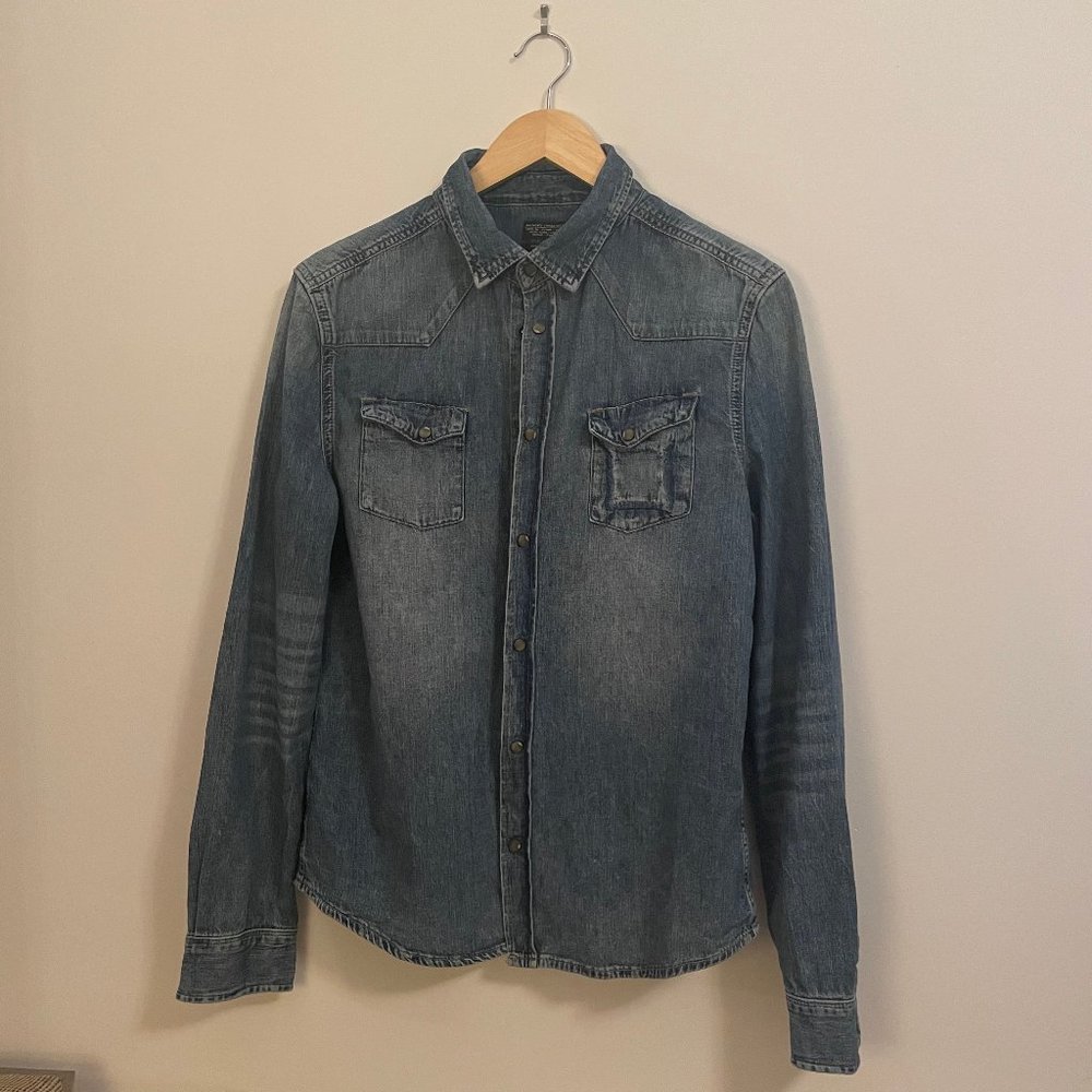 AllSaints Denim Long Sleeve Shirt size Medium